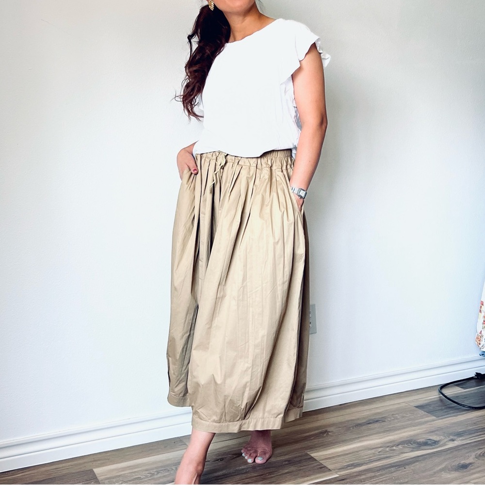 Ji Ji Jia  Wide Leg Pants Women Loose High Waisted Trousers Cale-Length Pleated - Picture 10 of 16